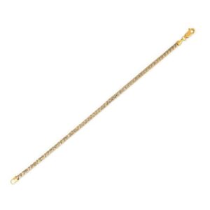14k Gold Round Pave Franco Chain Necklace 3.15 mm