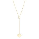 Lariat Heart Necklace in 10K Yellow Gold