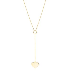 Lariat Heart Necklace in 10K Yellow Gold