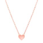 14k Rose Gold Polished Mini Heart Necklace