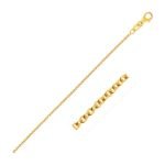 14k Yellow Gold Round Cable Link Chain 1.3 mm
