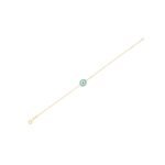 14k Yellow Gold Blue Evil Eye Bracelet (1.00 mm)