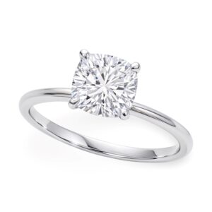 2 Carat Cushion Cut Diamond Solitaire Ring Lab Grown IGI G/VS1 10K White Gold