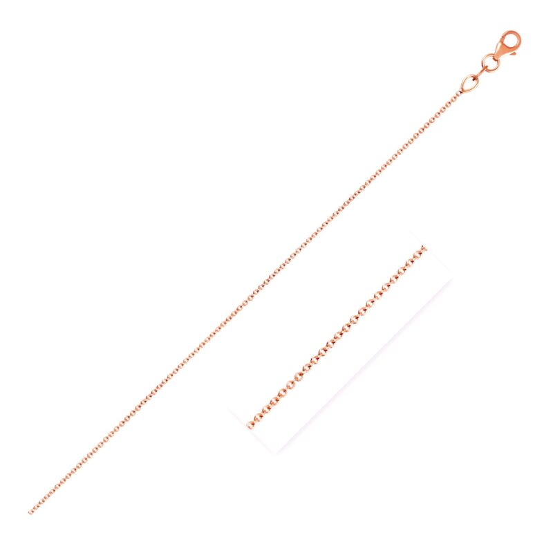 Double Extendable Cable Chain in 14k Rose Gold 1 mm