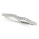 Wave Diamond Wedding Band 1/8 cttw 14k White Gold
