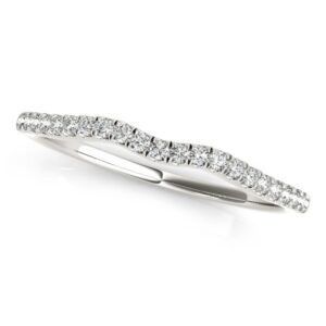 Wave Diamond Wedding Band 1/8 cttw 14k White Gold