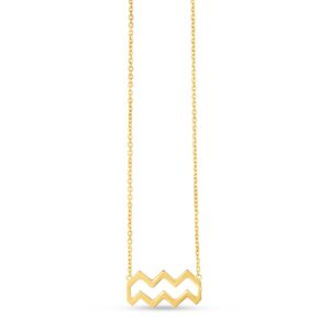 14K Yellow Gold Aquarius Necklace