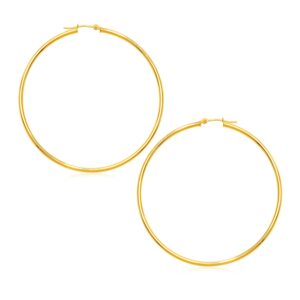 14k Yellow Gold Large Round Hoop Earrings (2x60mm)