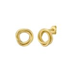 14K Yellow Gold Interlocking Trinity Stud Earrings (11.30 mm)