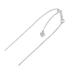 Adjustable Cable Chain in 14k White Gold 22 inch 55 cm 1 mm