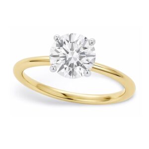 1 Carat Round Lab Grown Diamond Solitaire Ring IGI G/VS1 14K Yellow Gold