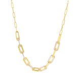 Two Tone Pallina Paperclip Necklace in 14K Gold