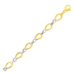Twisted Oval Chain Bracelet in 14k Two Tone Gold (7.40 mm)