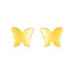 14k Gold Butterfly Stud Earrings