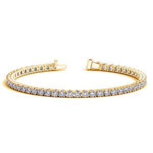 Lab Grown Diamond Tennis Bracelet 6 Carat 14k Yellow Gold