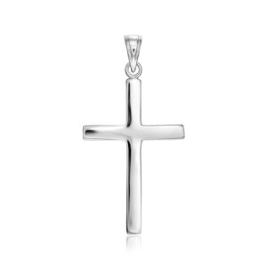 Cross Pendant Sterling Silver Polished 1.41 inch (36 mm)