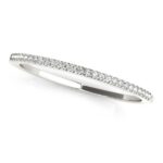 Slim Round Pave Set Wedding Band 1/10 cttw 14k White Gold