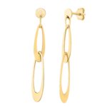 Italian Oval Link Earrings 14k Yellow Solid Gold