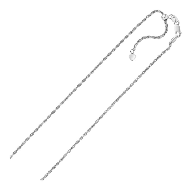 Adjustable Rope Chain Sterling Silver 1.5mm