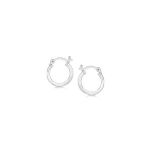 Thin and Small Hoop Earrings Sterling Silver Polished (2x10mm)