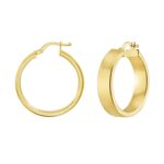 Medium Tube Shaped Hoop Earrings 14K Yellow Gold Medium Tube Shaped Hoop Earrings 14K Yellow Gold