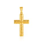 14k Yellow Gold Reversible Textured Cross Pendant 14k Yellow Gold Reversible Textured Cross Pendant