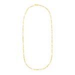 14k Yellow Gold Paperclip Chain and Pearl Necklace