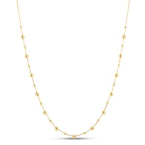 14k Yellow Gold Bead Necklace
