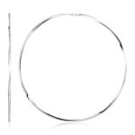 Sterling Silver Large Polished Round Hoop Earrings (70mm)