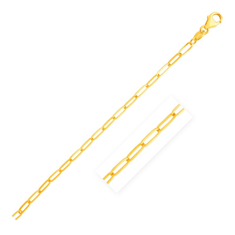 14K Yellow Gold Paperclip Bracelet (3.50 mm)