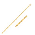 14k Yellow Gold Singapore Chain Necklace with Lobster Clasp 1.8 mm