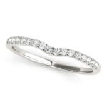 Curved Pave Diamond Wedding Ring 1/8 cttw 14k White Gold