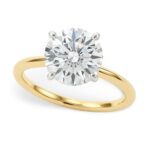 2 Carat Round Lab Grown Diamond Solitaire Ring 14K Yellow Gold IGI G/VS1