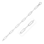 14K White Gold Wide Paperclip Chain Necklace (6.10 mm) 18 inch 45 cm
