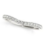 Round Pave Curvy Diamond Wedding Band 1/4 carat 14k White Gold