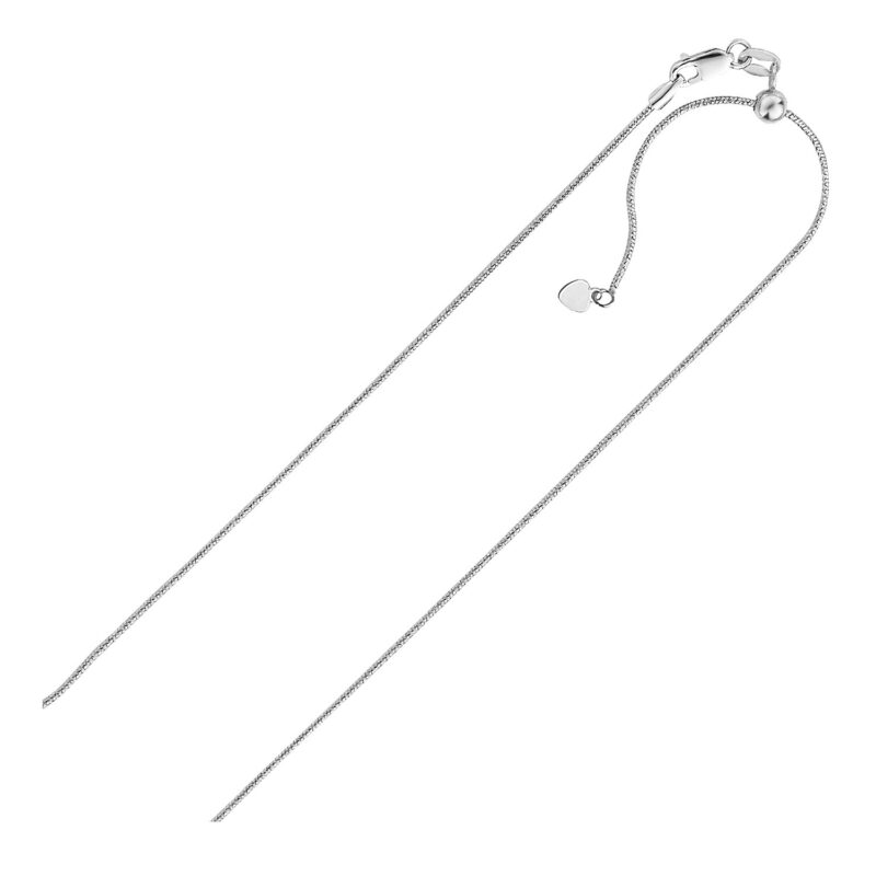 Sterling Silver Adjustable Snake Chain 0.8mm