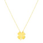 14K Yellow Gold Four Leaf Clover Necklace 14K Yellow Gold Four Leaf Clover Necklace
