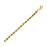 14K Yellow Gold Hollow Diamond Cut Rope Chain (3.2 mm)