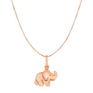 10k Rose Gold Elephant Necklace Pendant