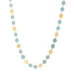 Turquoise Composite Gem Alternating Necklace in 14K Yellow Gold (5.00 mm)