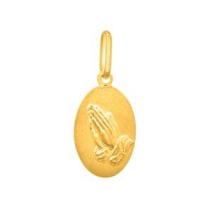 14K Gold Praying Hands Necklace Pendant