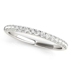 Scallop Setting Diamond Wedding Band 1/3 carat 14k White Gold