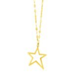 14k Yellow Gold Necklace with Star Pendant