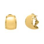 Omega Back Hoop Earrings 14K Gold Mixed Media