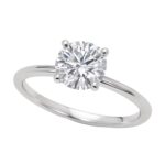 1 Carat Round Lab Grown Diamond Solitaire Ring IGI G/VS1 Sterling Silver