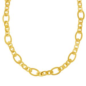 Large Flat Oval Link Necklace in 14K Yellow Gold (7.90 mm)