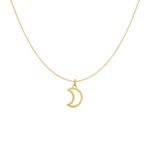 14k Yellow Gold Necklace with Moon