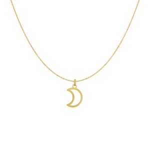 14k Yellow Gold Necklace with Moon