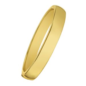 14K Yellow Gold Classic Bangle Bracelet 10 mm 7 inch 17 cm
