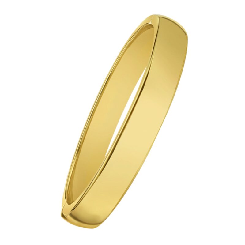 14K Yellow Gold Classic Bangle Bracelet 10 mm 7 inch 17 cm